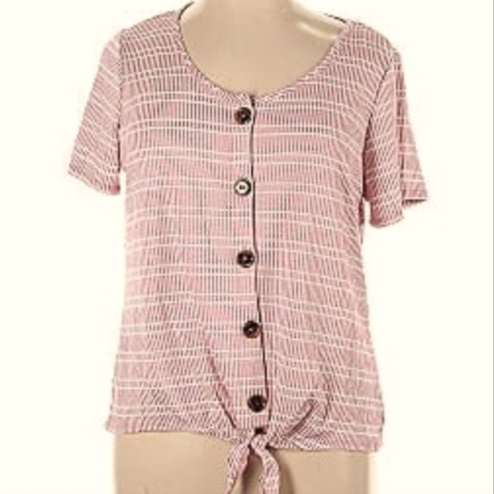 NWT Notations Top with Tie Size 1X